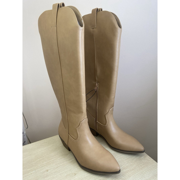 Universal Thread Sommer Tall Tan Cowboy Western Boots Size 8 Cowgirl Boots NEW - Picture 3 of 6